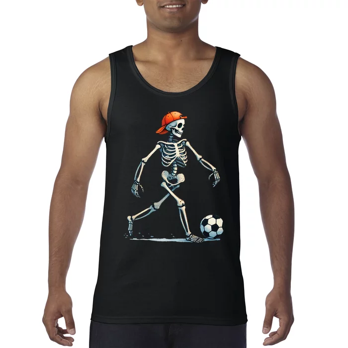 Skeleton Soccer Halloween Costume Tank Top