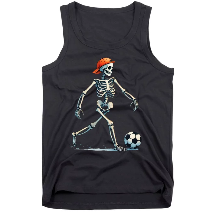 Skeleton Soccer Halloween Costume Tank Top