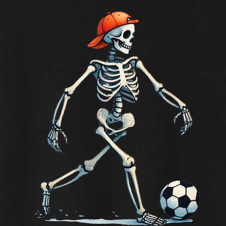 Skeleton Soccer Halloween Costume Women's Crop Top Tee