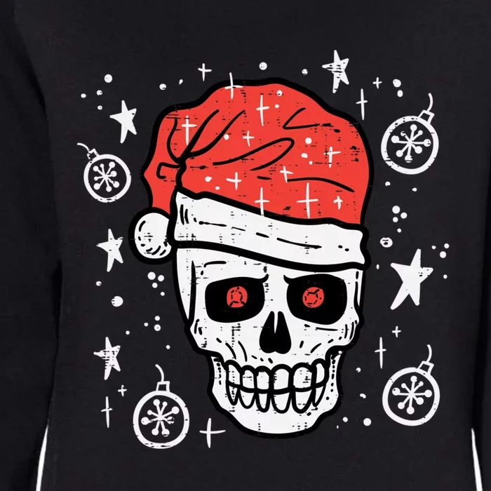 Skull Santa Hat Funny Christmas Xmas Pajama Gift Womens California Wash Sweatshirt