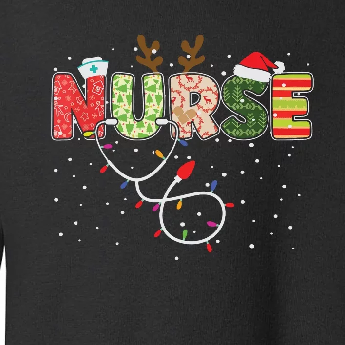 Stethoscope Santa Hat Reindeer Xmas Christmas Nurse Toddler Sweatshirt