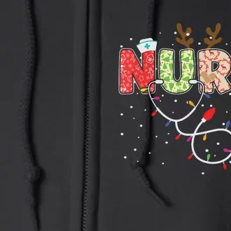 Stethoscope Santa Hat Reindeer Xmas Christmas Nurse Full Zip Hoodie