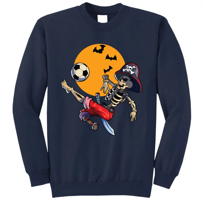 Soccer Skeleton Halloween Boy Soccer Pirate Halloween Tall Sweatshirt