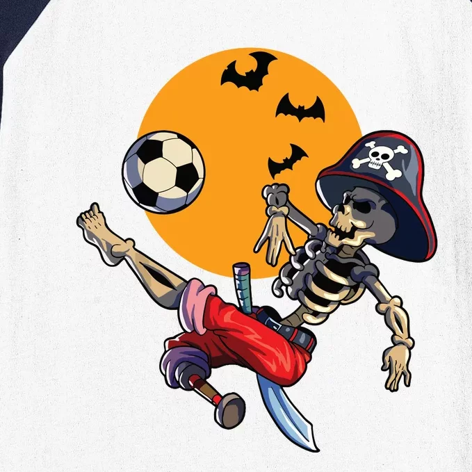 Soccer Skeleton Halloween Boy Soccer Pirate Halloween Baseball Sleeve Shirt