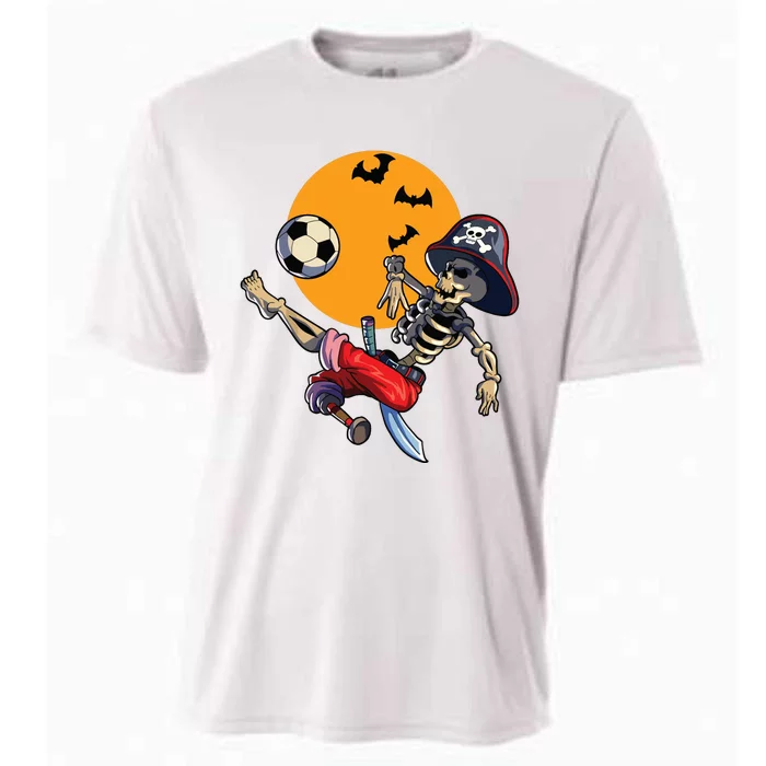 Soccer Skeleton Halloween Boy Soccer Pirate Halloween Cooling Performance Crew T-Shirt