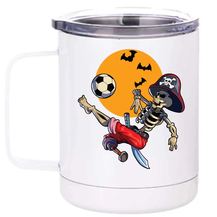 Soccer Skeleton Halloween Boy Soccer Pirate Halloween Front & Back 12oz Stainless Steel Tumbler Cup