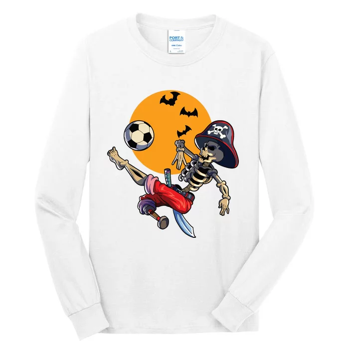 Soccer Skeleton Halloween Boy Soccer Pirate Halloween Tall Long Sleeve T-Shirt