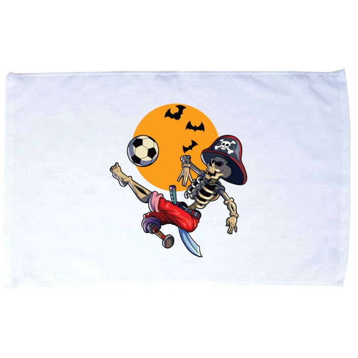 Soccer Skeleton Halloween Boy Soccer Pirate Halloween Microfiber Hand Towel