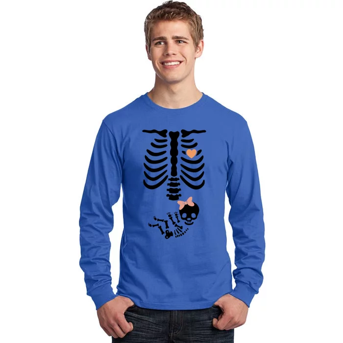 Shower Skeleton Halloween Pregnancy Annoucet Gift Tall Long Sleeve T-Shirt