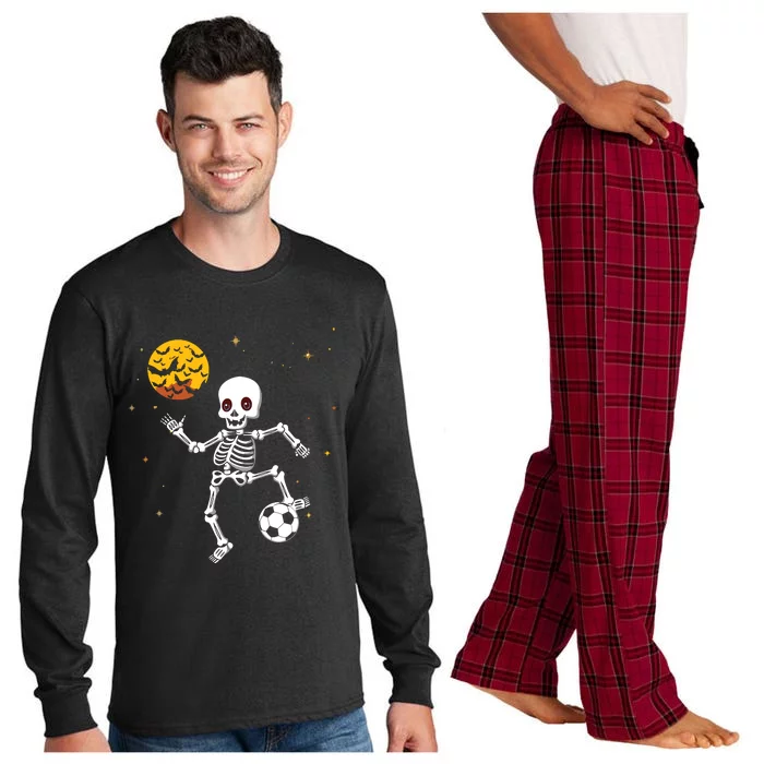 Soccer Skeleton Halloween Soccer Player Halloween Long Sleeve Pajama Set