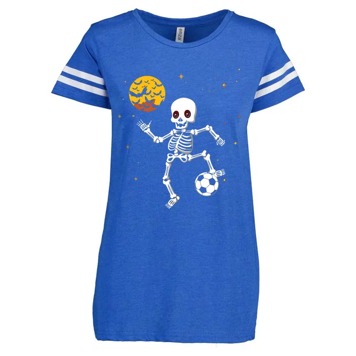 Soccer Skeleton Halloween Soccer Player Halloween Enza Ladies Jersey Football T-Shirt