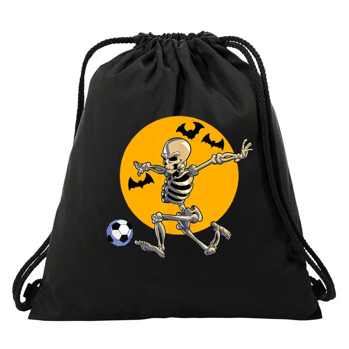 Soccer Skeleton Halloween Soccer Player Halloween Drawstring Bag