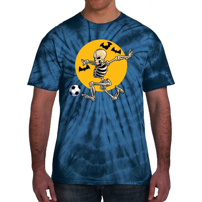 Soccer Skeleton Halloween Boy Soccer Player Halloween Tie-Dye T-Shirt