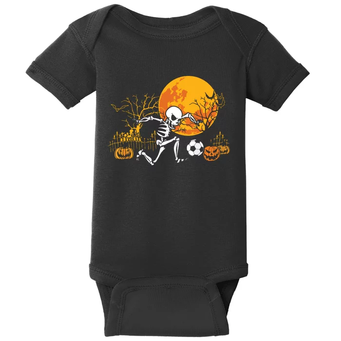 Soccer Skeleton Halloween Boy Soccer Player Halloween Baby Bodysuit