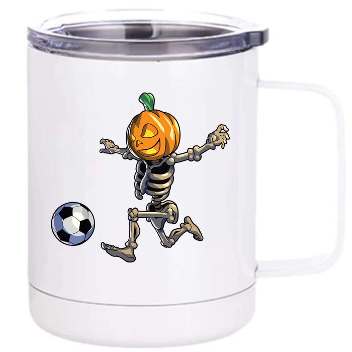 Soccer Skeleton Halloween Boy Soccer Halloween Front & Back 12oz Stainless Steel Tumbler Cup