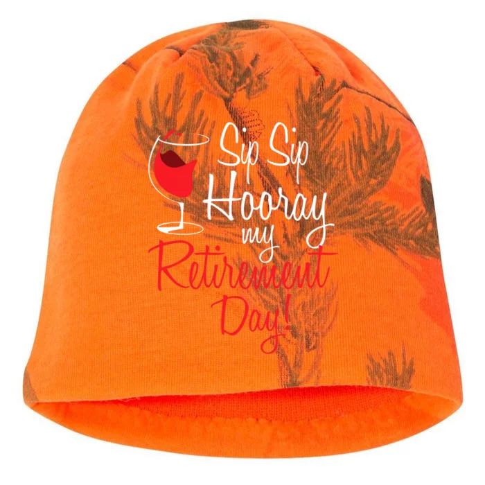 Sip Sip Hooray My Retirement Day - Retired Retiree Pension Kati - Camo Knit Beanie