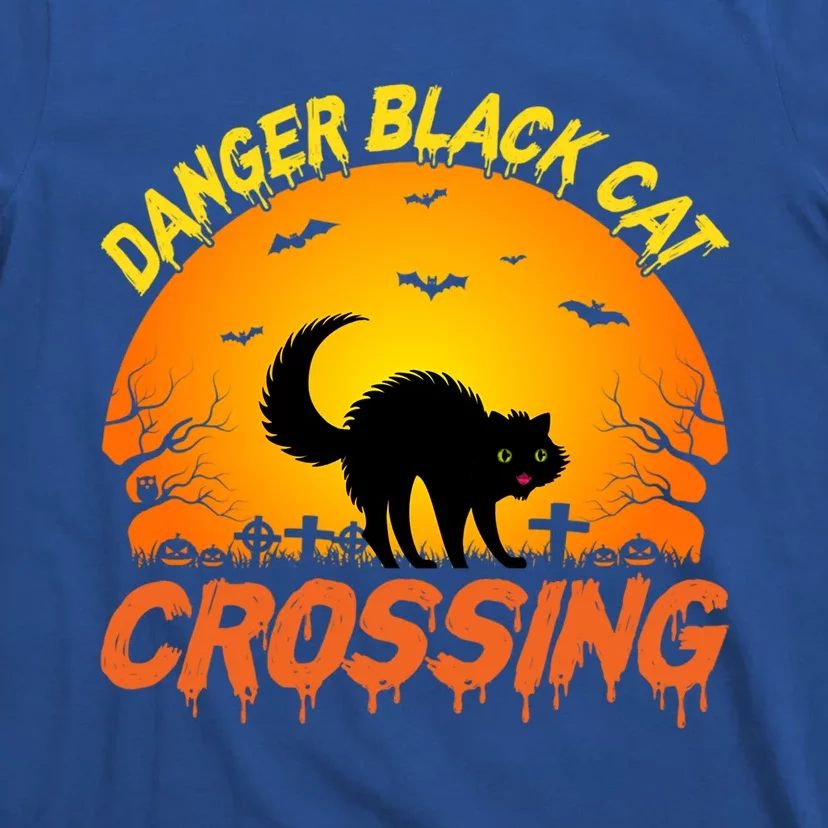 Scary Spooky Halloween Graveyard Cat Crossing Great Gift T-Shirt