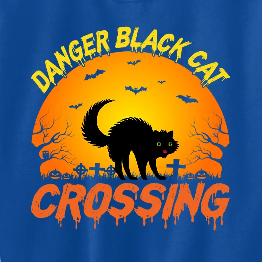 Scary Spooky Halloween Graveyard Cat Crossing Great Gift Kids Sweatshirt