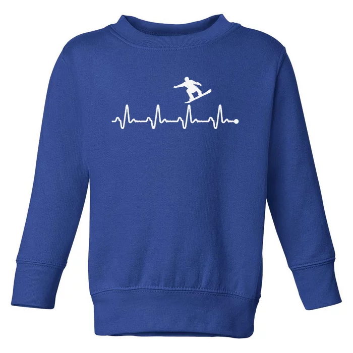 Ski Snowboard Heartbeat Goggles Skiing Mountain EKG Toddler Sweatshirt