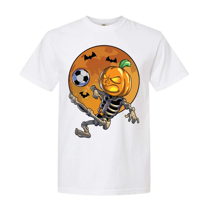 Soccer Skeleton Halloween Boy Soccer Halloween Garment-Dyed Heavyweight T-Shirt