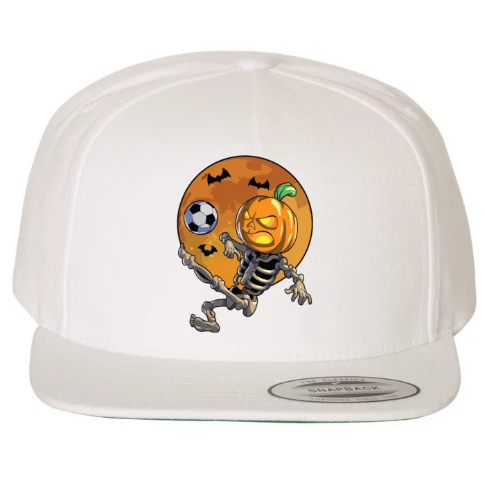 Soccer Skeleton Halloween Boy Soccer Halloween Wool Snapback Cap