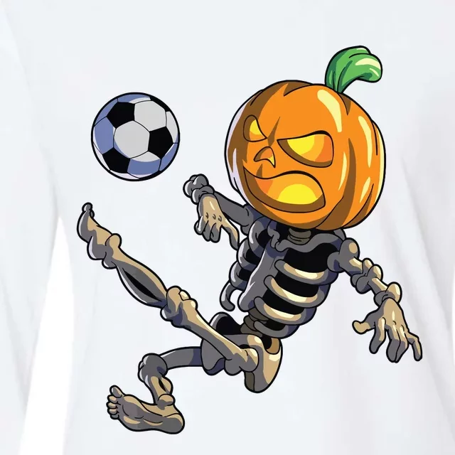 Soccer Skeleton Halloween Boy Soccer Halloween Womens Cotton Relaxed Long Sleeve T-Shirt