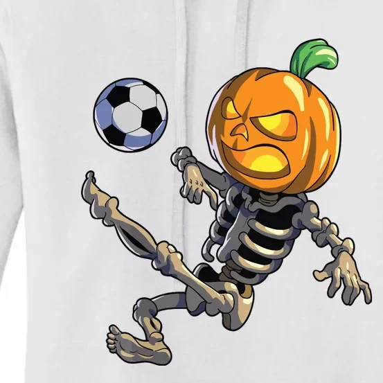 Soccer Skeleton Halloween Boy Soccer Halloween Women's Pullover Hoodie