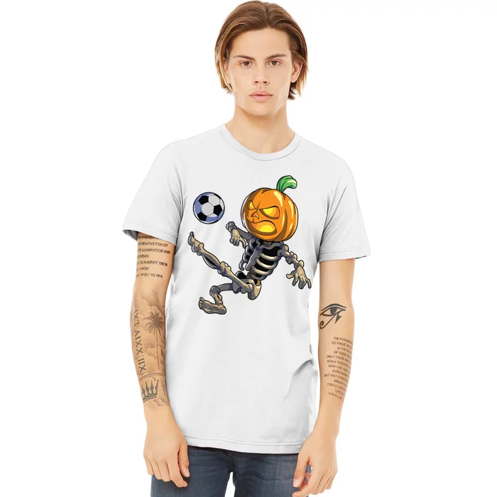 Soccer Skeleton Halloween Boy Soccer Halloween Premium T-Shirt