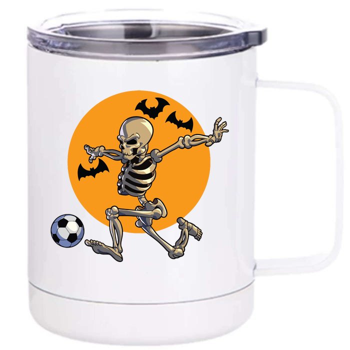 Soccer Skeleton Halloween Boy Soccer Player Halloween Front & Back 12oz Stainless Steel Tumbler Cup