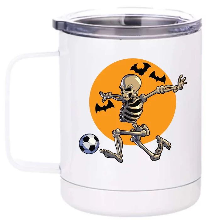 Soccer Skeleton Halloween Boy Soccer Player Halloween Front & Back 12oz Stainless Steel Tumbler Cup