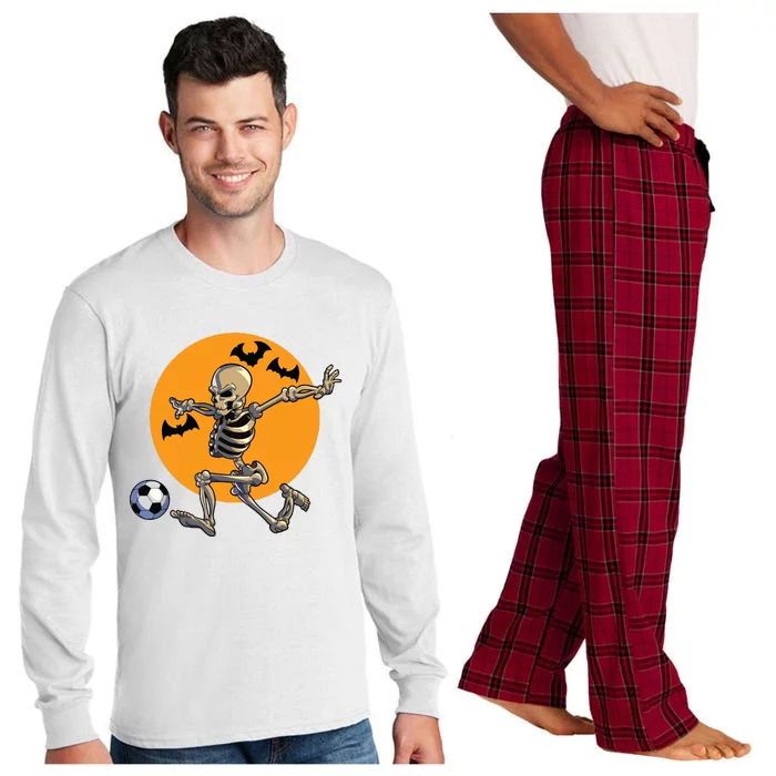 Soccer Skeleton Halloween Boy Soccer Player Halloween Long Sleeve Pajama Set