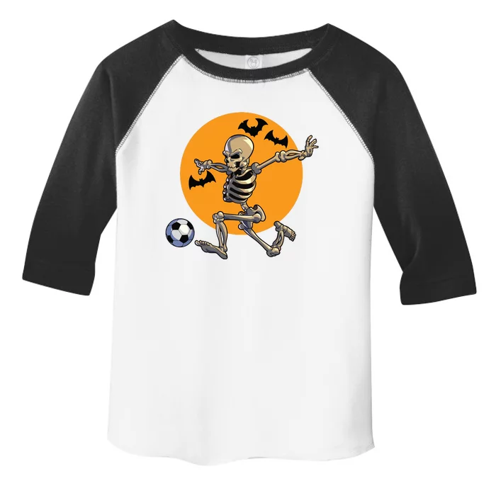 Soccer Skeleton Halloween Boy Soccer Player Halloween Toddler Fine Jersey T-Shirt