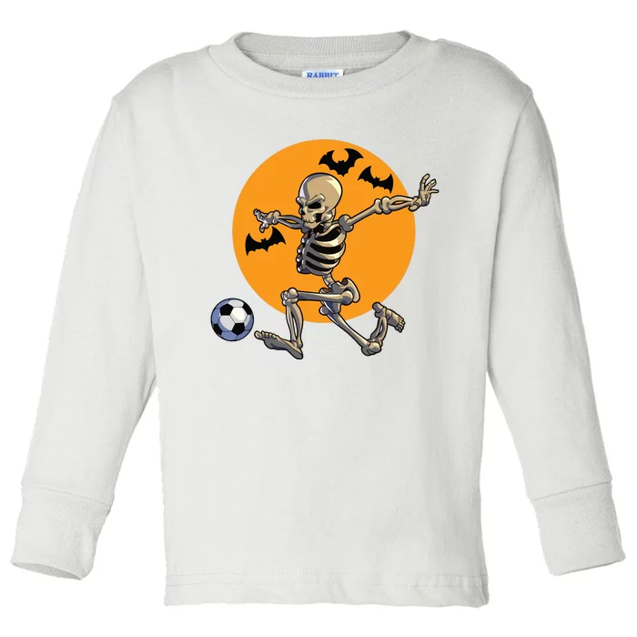 Soccer Skeleton Halloween Boy Soccer Player Halloween Toddler Long Sleeve Shirt