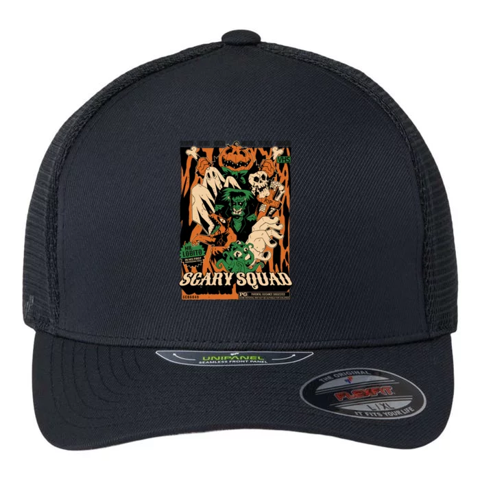 Scary Squad Halloween Flexfit Unipanel Trucker Cap