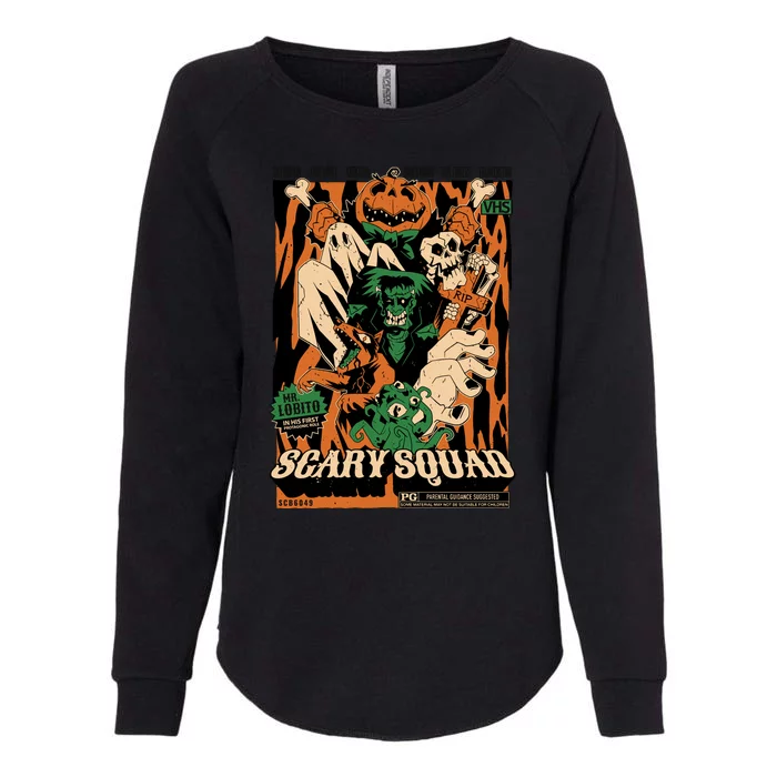 Scary Squad Halloween Womens California Wash Sweatshirt