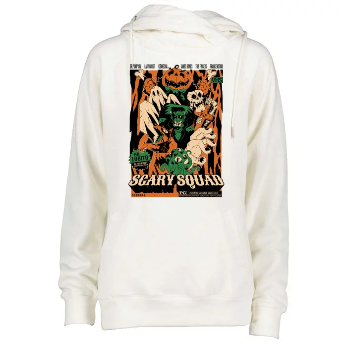 Scary Squad Halloween Womens Funnel Neck Pullover Hood