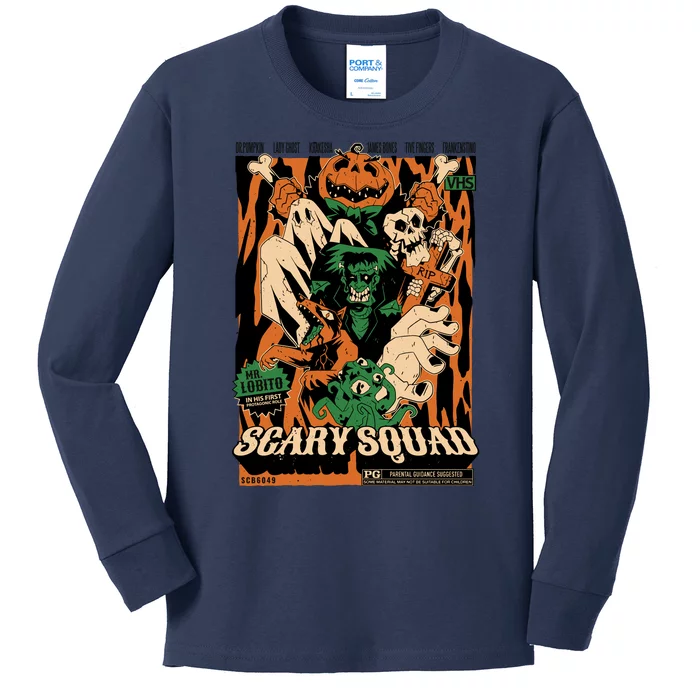 Scary Squad Halloween Kids Long Sleeve Shirt