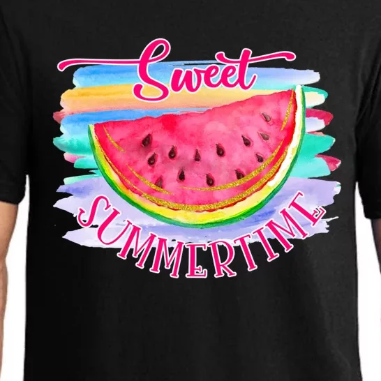 Sweet Summertime Hello Summer Vibes Beach Vacay Watermelon Great Gift Pajama Set