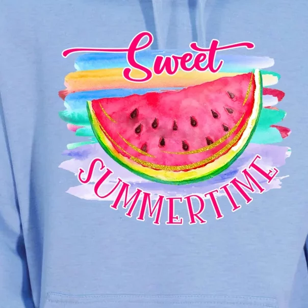 Sweet Summertime Hello Summer Vibes Beach Vacay Watermelon Great Gift Unisex Surf Hoodie