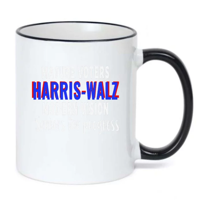 Seniors Support Harris Walz 2024 Election Black Color Changing Mug