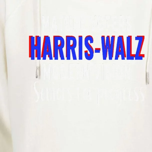 Seniors Support Harris Walz 2024 Election Womens Funnel Neck Pullover Hood