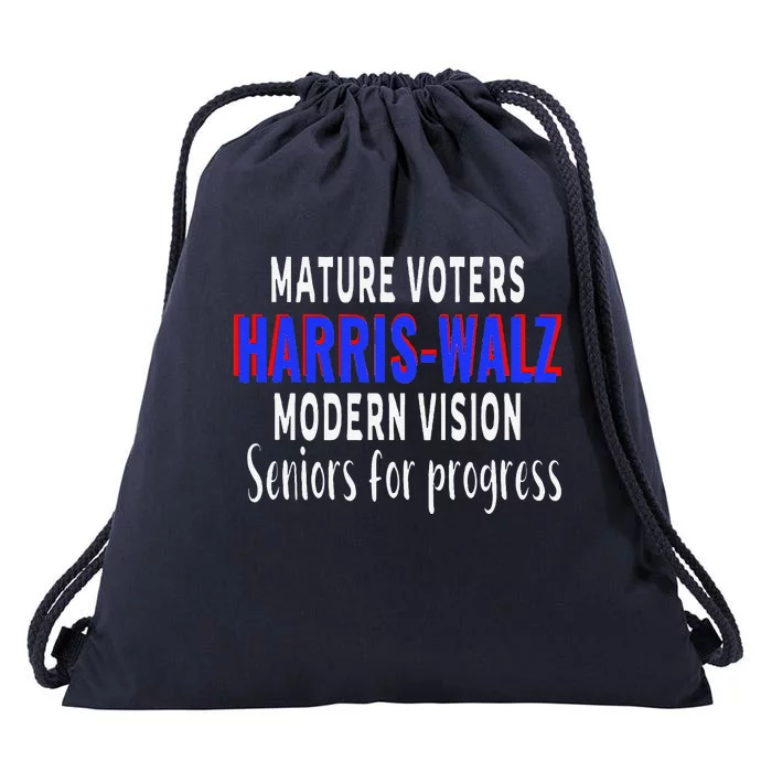 Seniors Support Harris Walz 2024 Election Drawstring Bag