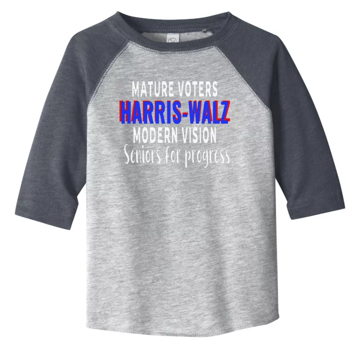 Seniors Support Harris Walz 2024 Election Toddler Fine Jersey T-Shirt