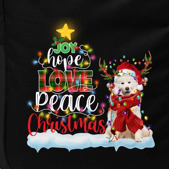 Samoyed Santa Hat Reindeer Costume Christmas Light Meaningful Gift Impact Tech Backpack