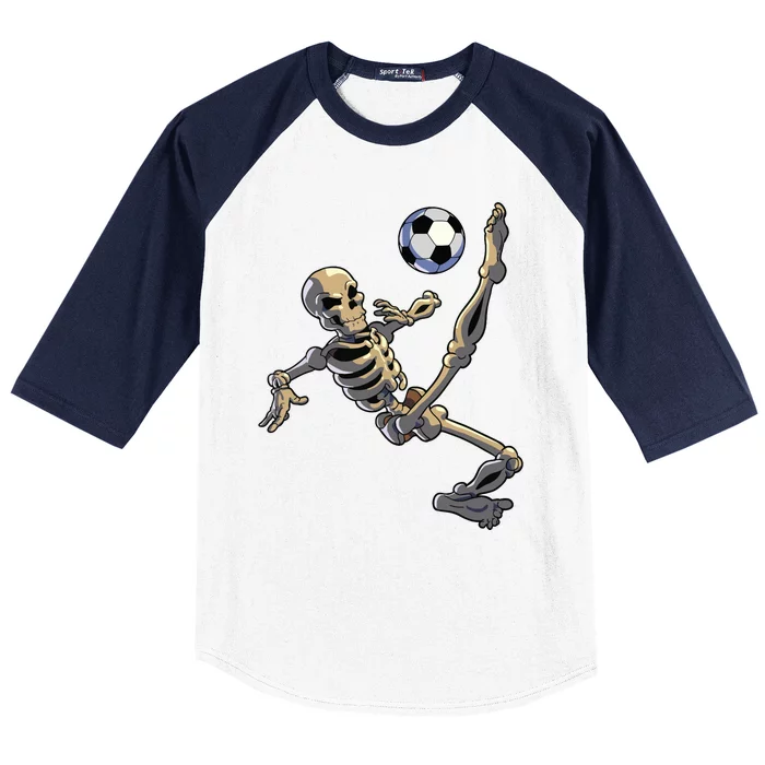 Soccer Skeleton Halloween Boy Soccer Player Halloween Baseball Sleeve Shirt