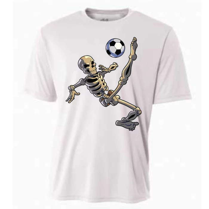 Soccer Skeleton Halloween Boy Soccer Player Halloween Cooling Performance Crew T-Shirt