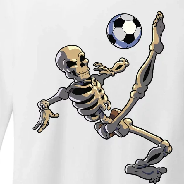 Soccer Skeleton Halloween Boy Soccer Player Halloween Womens CVC Long Sleeve Shirt