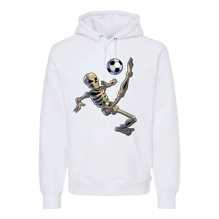 Soccer Skeleton Halloween Boy Soccer Player Halloween Premium Hoodie