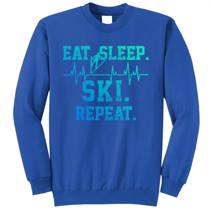 Ski Skiing Heartbeat Gift Sweatshirt