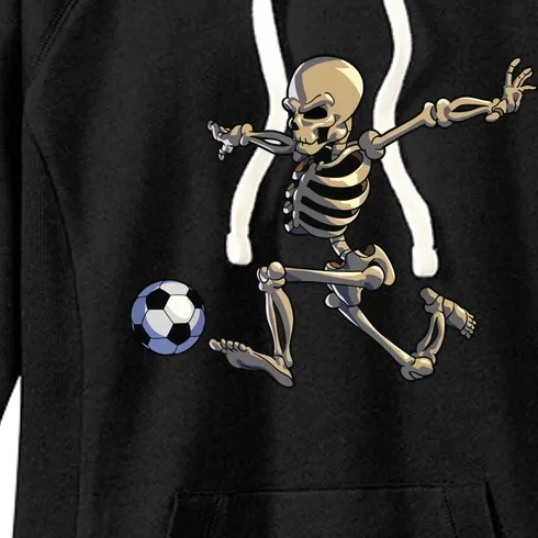 Soccer Skeleton Halloween Boy Soccer Player Halloween Women's Fleece Hoodie